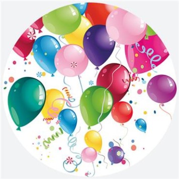 Colour Party Balloon Paper Plate 8 pcs 18 cm