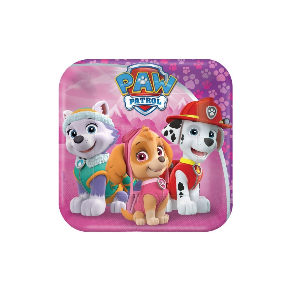 Paw Patrol Pink paper plate 8 pcs 18 cm