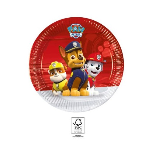 Paw Patrol Ready For Action paper plates 8 pcs 20 cm FSC