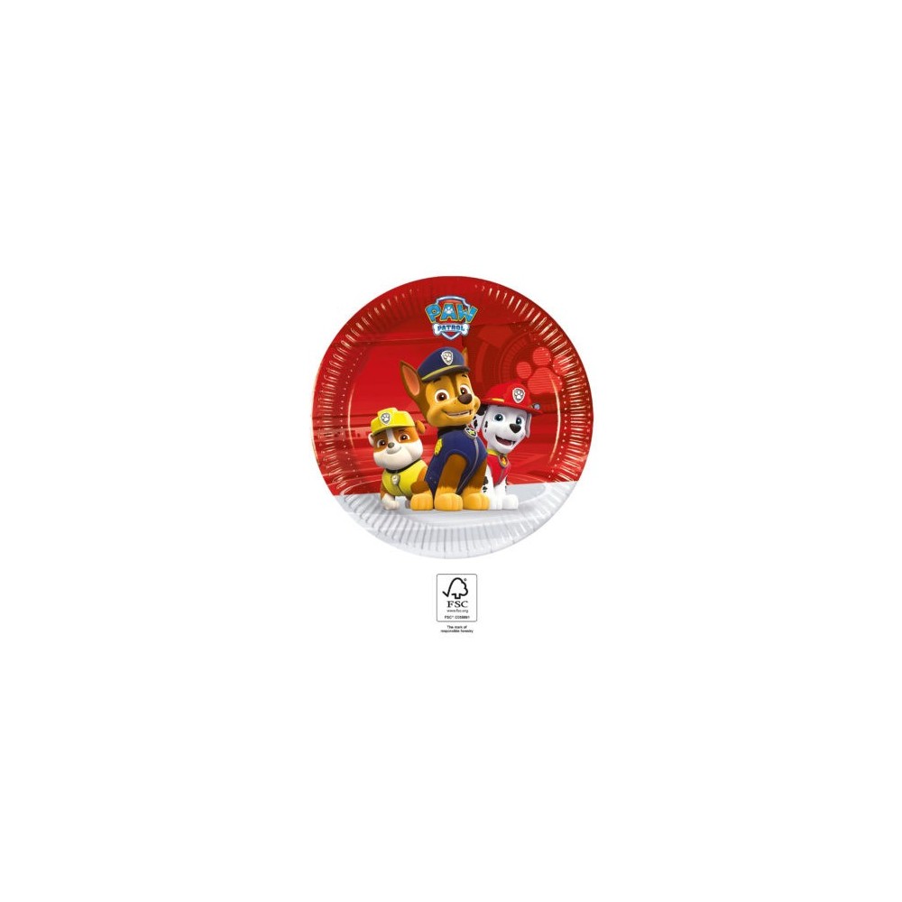 Paw Patrol Ready For Action paper plates 8 pcs 20 cm FSC
