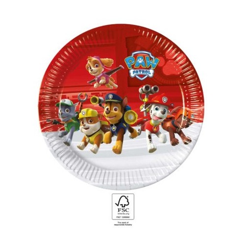 Paw Patrol Ready For Action paper plate 8 pcs 23 cm FSC