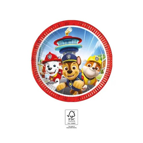 Paw Patrol Rescue Heroes paper plate 8 pcs 20 cm FSC