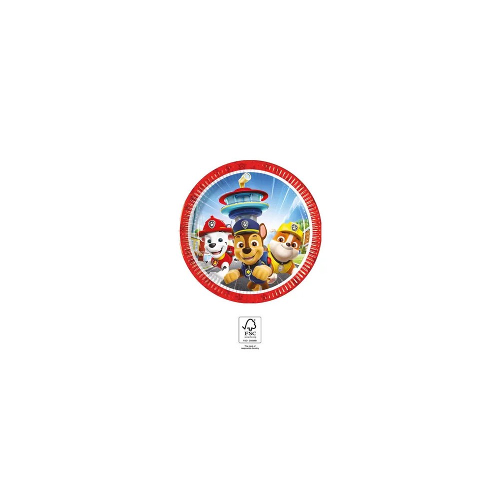 Paw Patrol Rescue Heroes paper plate 8 pcs 20 cm FSC