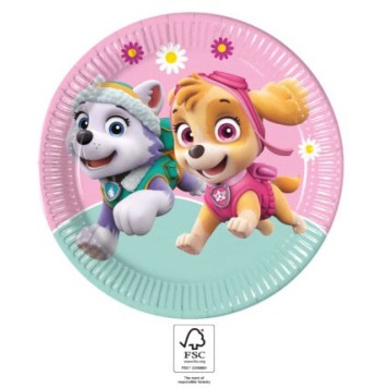 Paw Patrol Skye and Everest paper plate 8 pcs 23 cm FSC