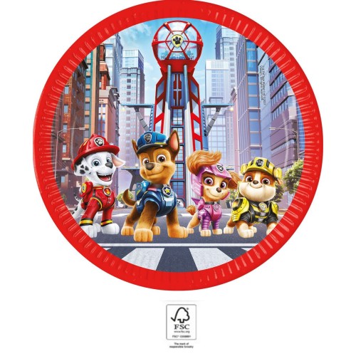 Paw Patrol The Movie paper plate 8 pcs 23 cm FSC