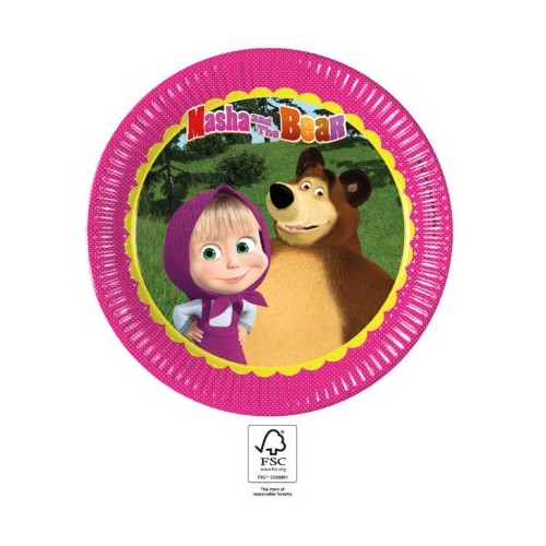 Masha and the Bear Forest paper plate 8 pcs 23 cm FSC