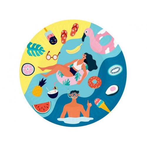 Summer Beach paper plate 6 pcs 18 cm