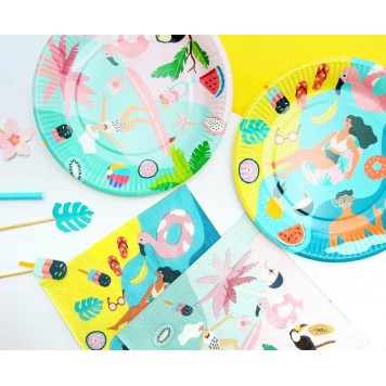 Summer Surfing paper plate 6 pcs 18 cm