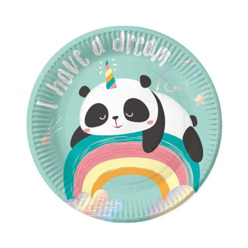 Panda Dreamy paper plate 6 pcs 18 cm