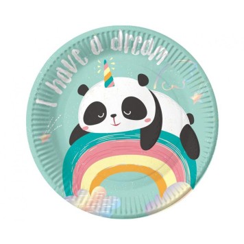 Panda Dreamy paper plate 6 pcs 18 cm