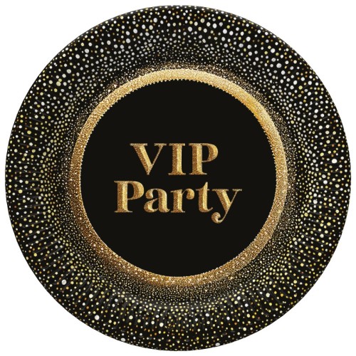 Party Gold VIP paper plate 8 pcs 22.7 cm