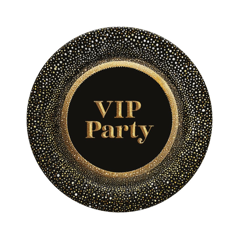 Party Gold VIP paper plate 8 pcs 22.7 cm