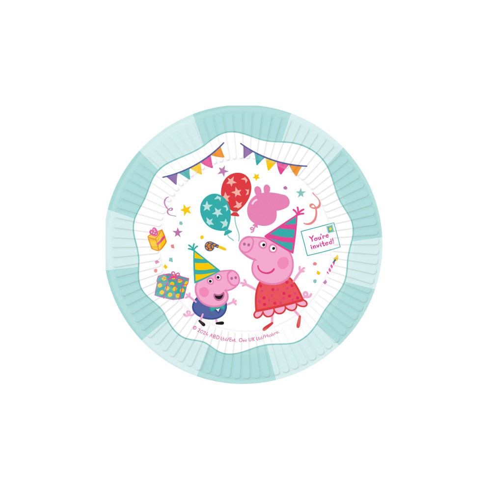 Peppa Pig Celebration paper plate set 8-piece 23 cm