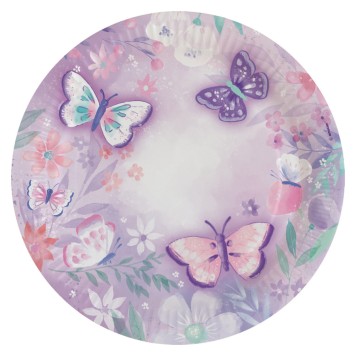 Butterfly Flutter paper plate 8 pcs 22.8 cm