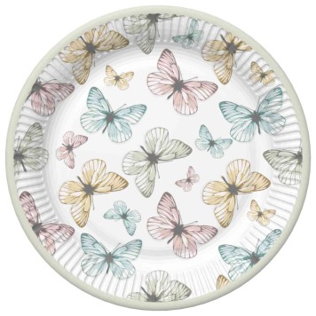 Butterfly Light paper plate set of 8, 22.7 cm