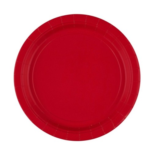Colour Apple Red Red Paper Plate, 8 pcs, 23 cm