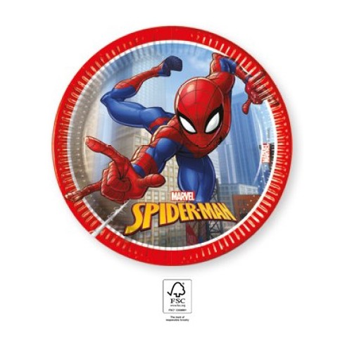 Spiderman Crime Fighter paper plate 8 pcs 20 cm FSC