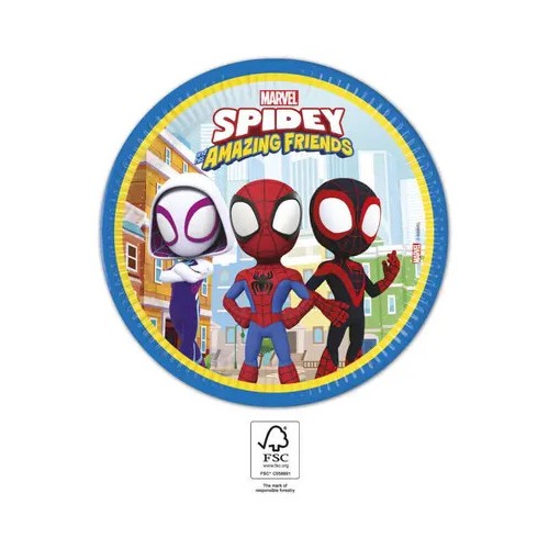 Spiderman Spidey 8 pcs 23 cm Paper Plate FSC