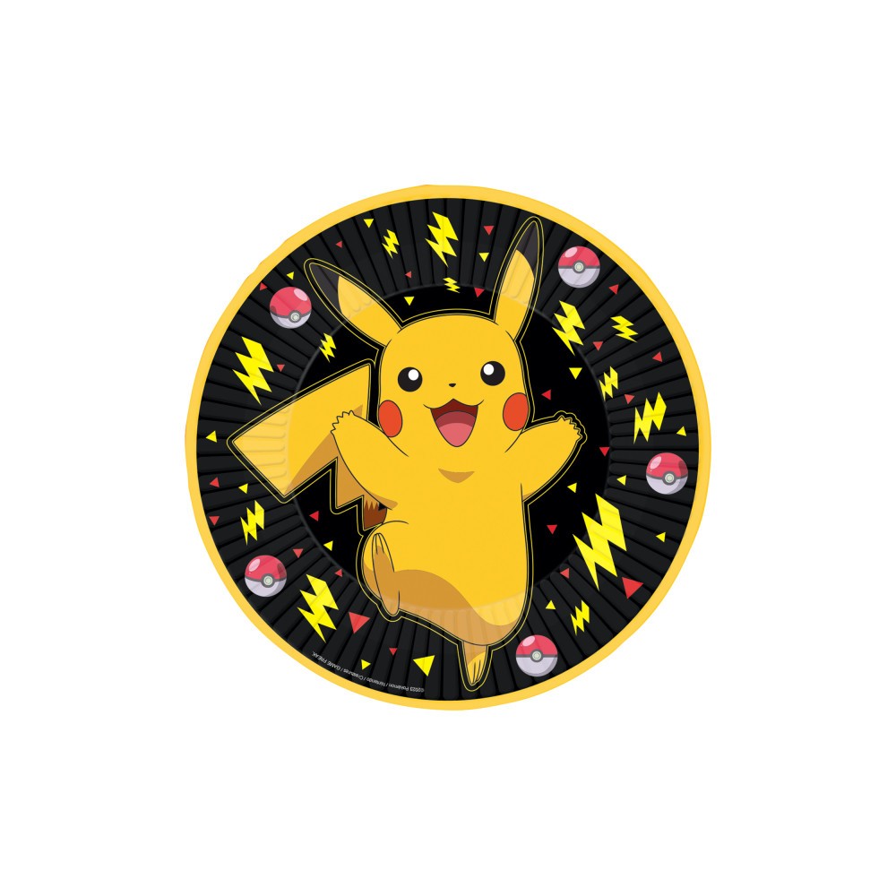 Pokémon Thunder paper plate 8 pieces 23 cm