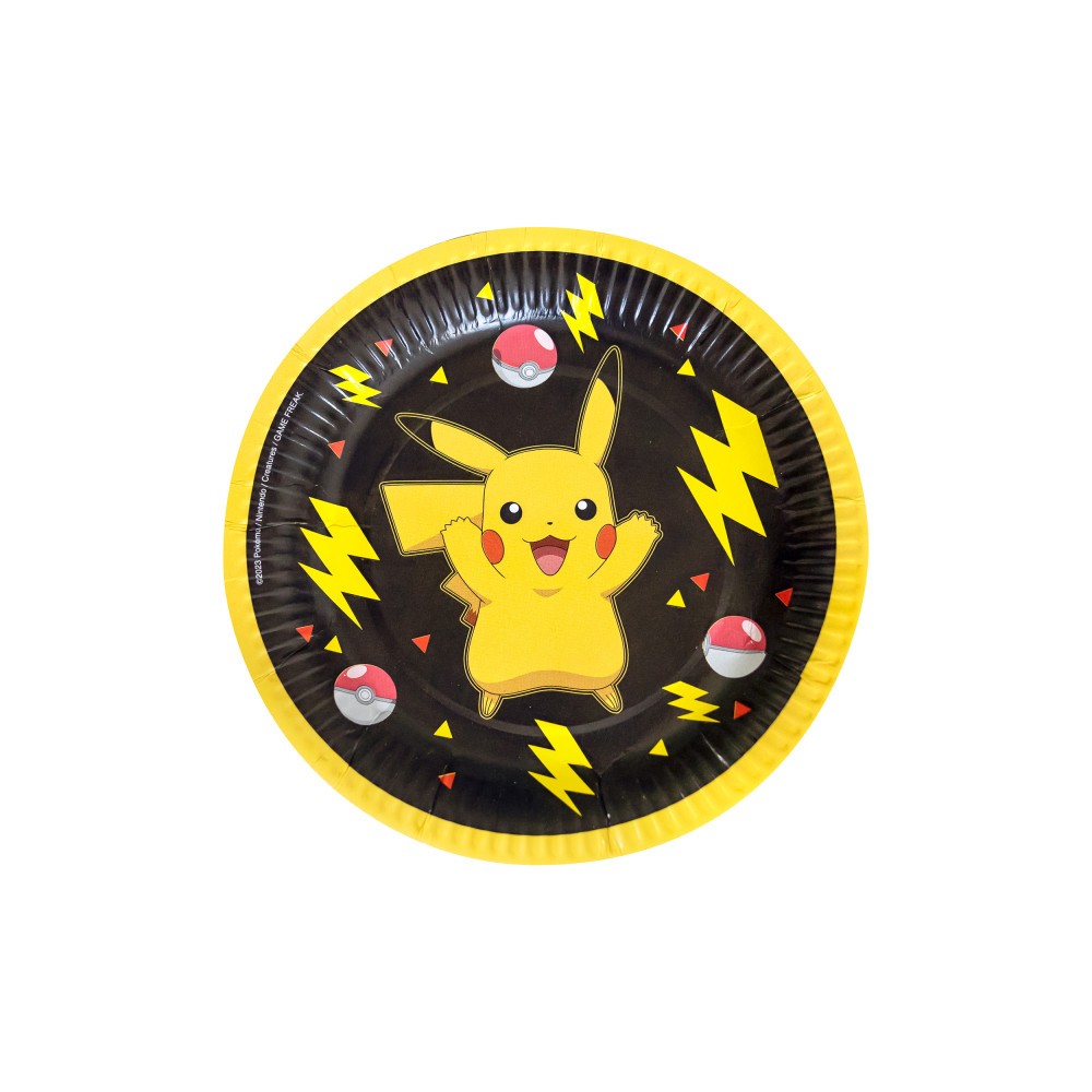 Pokémon Yellow Thunder paper plate 8 pcs 18 cm