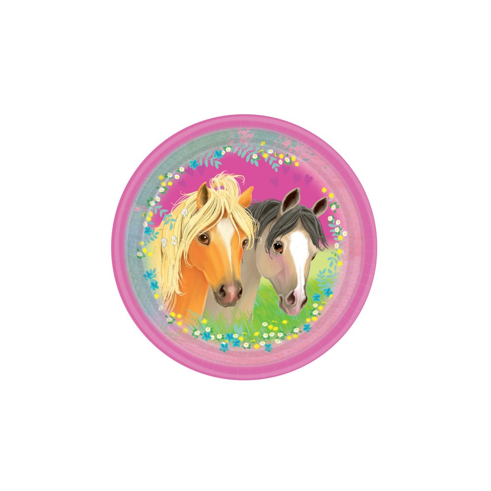 Horses Pretty Pony paper plate set of 8, 23 cm
