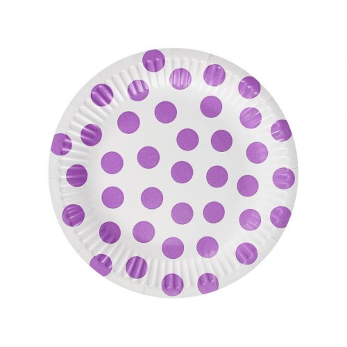 Colour Lavender Polka Dots Polka Dot Paper Plate 6 pcs 18 cm