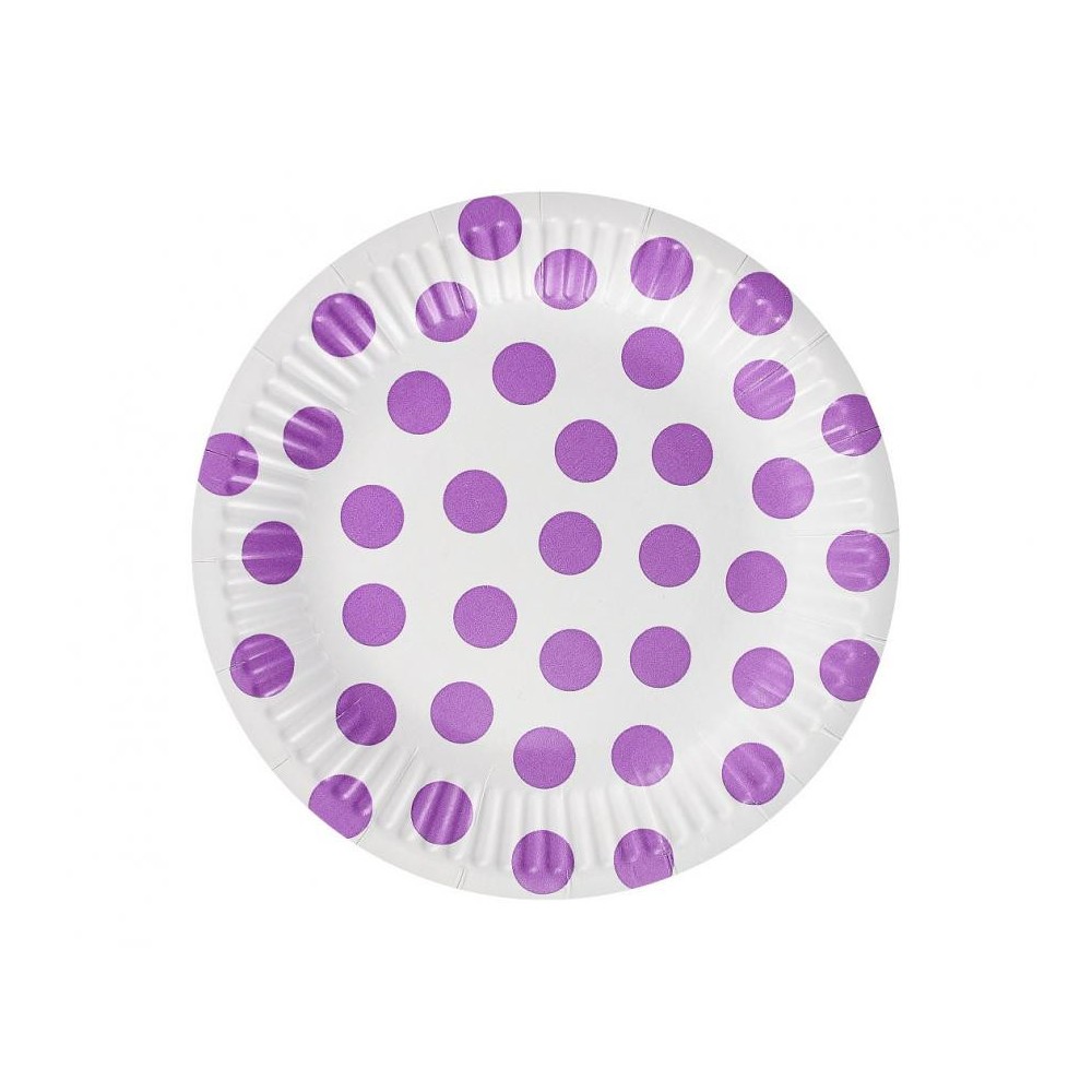 Colour Lavender Polka Dots Polka Dot Paper Plate 6 pcs 18 cm