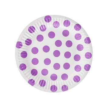Colour Lavender Polka Dots Polka Dot Paper Plate 6 pcs 18 cm