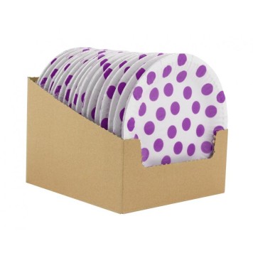 Colour Lavender Polka Dots Polka Dot Paper Plate 6 pcs 18 cm