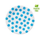 Colour Sky Blue Polka Dot Polka Dot Paper Plate 6 pcs 18 cm