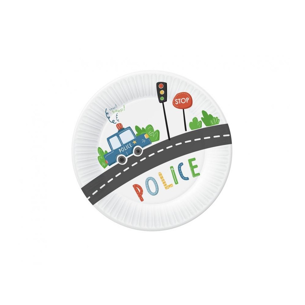 Police Beep paper plate 6 pcs 18 cm