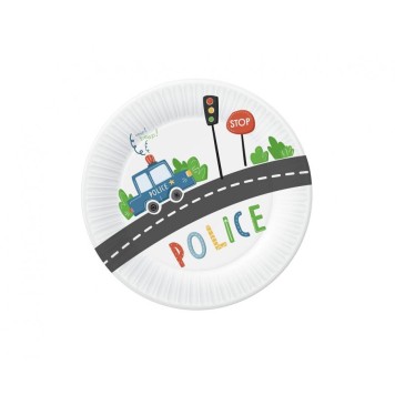 Police Beep paper plate 6 pcs 18 cm