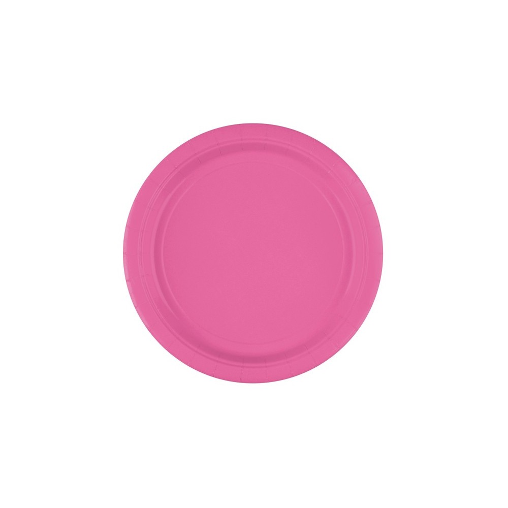 Colour Bright Pink Pink Paper Plate 8 pcs 23 cm