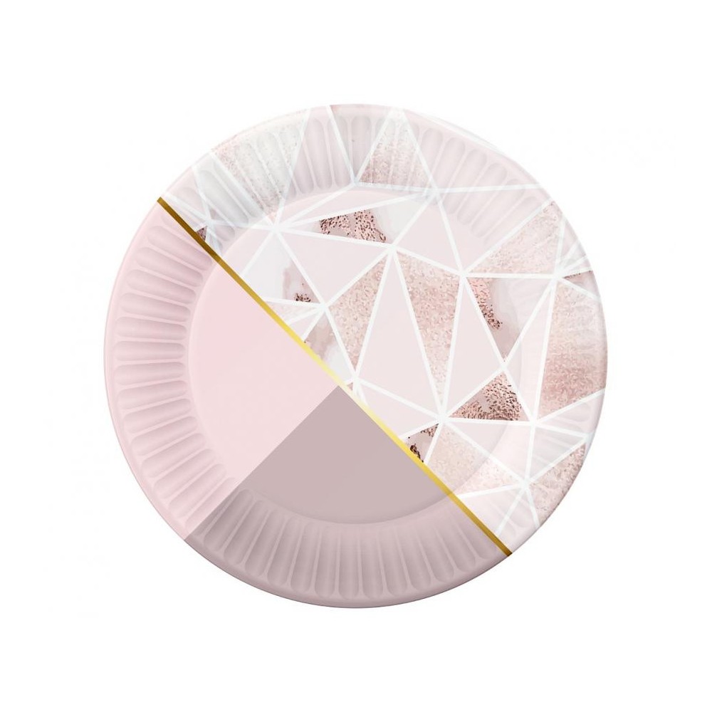 Colour Rose Chic Pink Paper Plate 6 pcs 18 cm