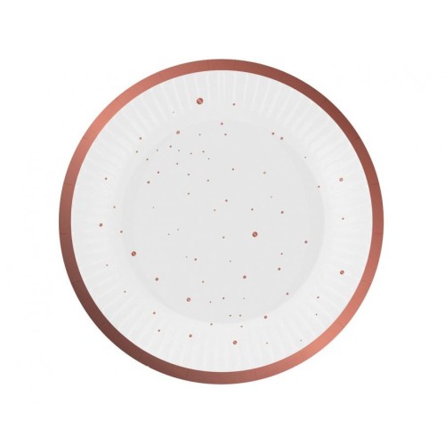 Colour Rose Gold Celebrate Pink Paper Plate 6 pcs 18 cm