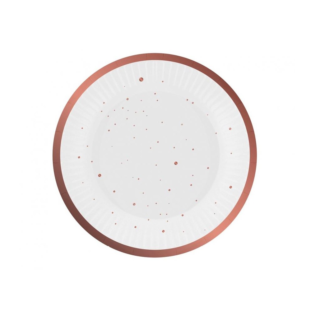 Colour Rose Gold Celebrate Pink Paper Plate 6 pcs 18 cm