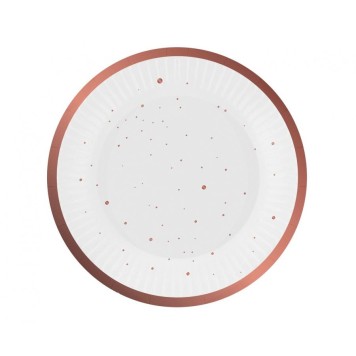 Colour Rose Gold Celebrate Pink Paper Plate 6 pcs 18 cm