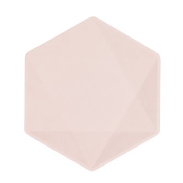 Colour Vert Decor Pink Hexagonal Flat Plate Set of 6, 15.8 cm