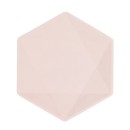 Colour Vert Decor Pink Hexagonal Flat Plate Set of 6, 15.8 cm