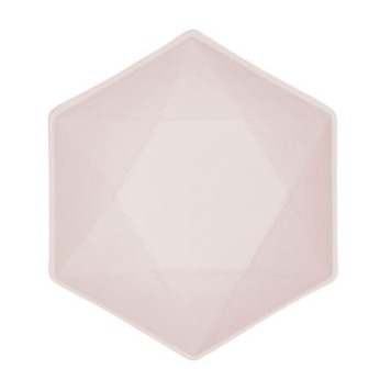Colour Vert Decor Pink hexagonal deep plate 6 pieces 15.8 cm