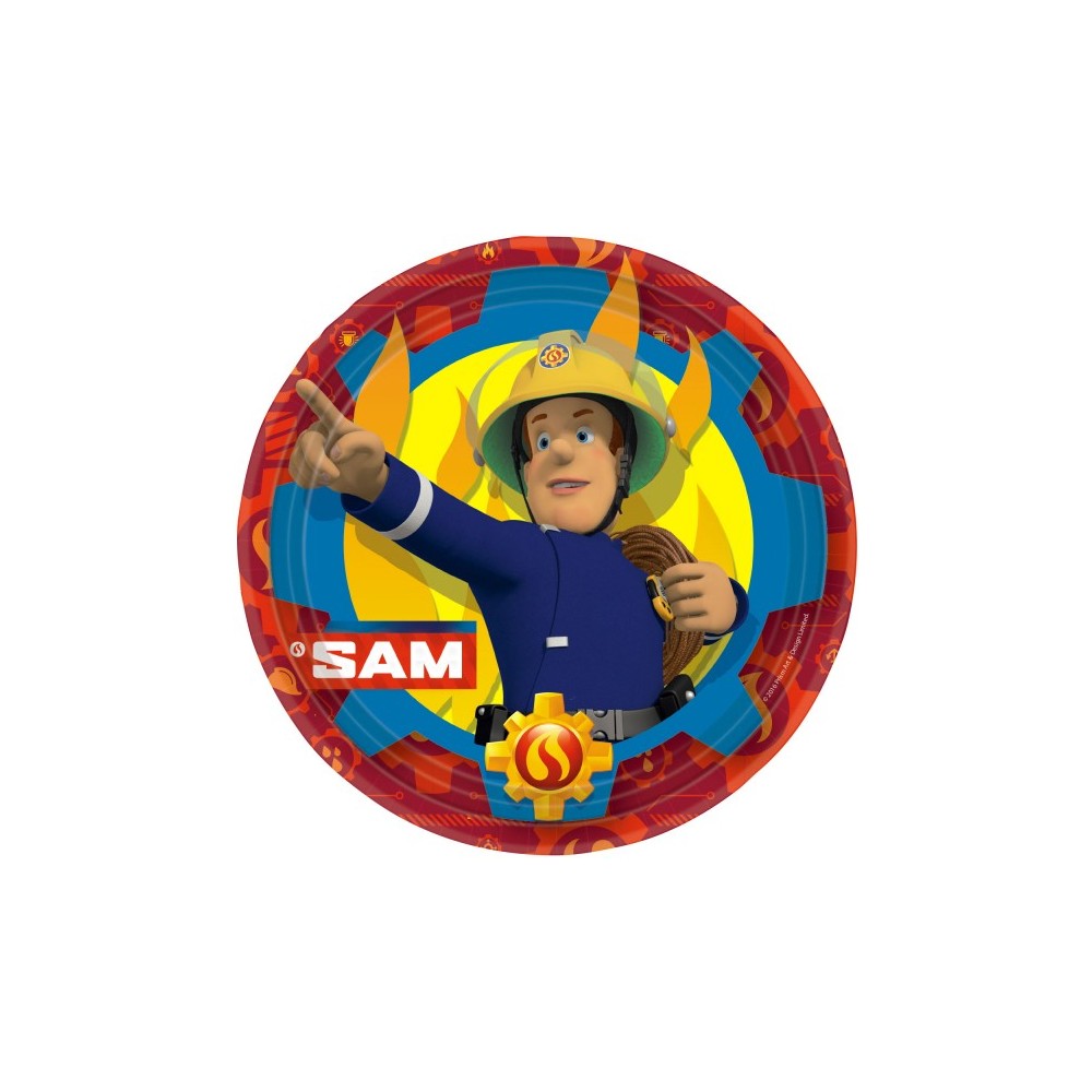 Fireman Sam Fire paper plate 8 pcs 23 cm