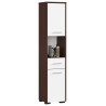Colonne meuble étagère de salle de bain 2 portes 1 tiroirs 140x30X30 cm Marron
