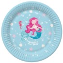 Mermaid Pastel paper plate set 8 pcs 22.7 cm
