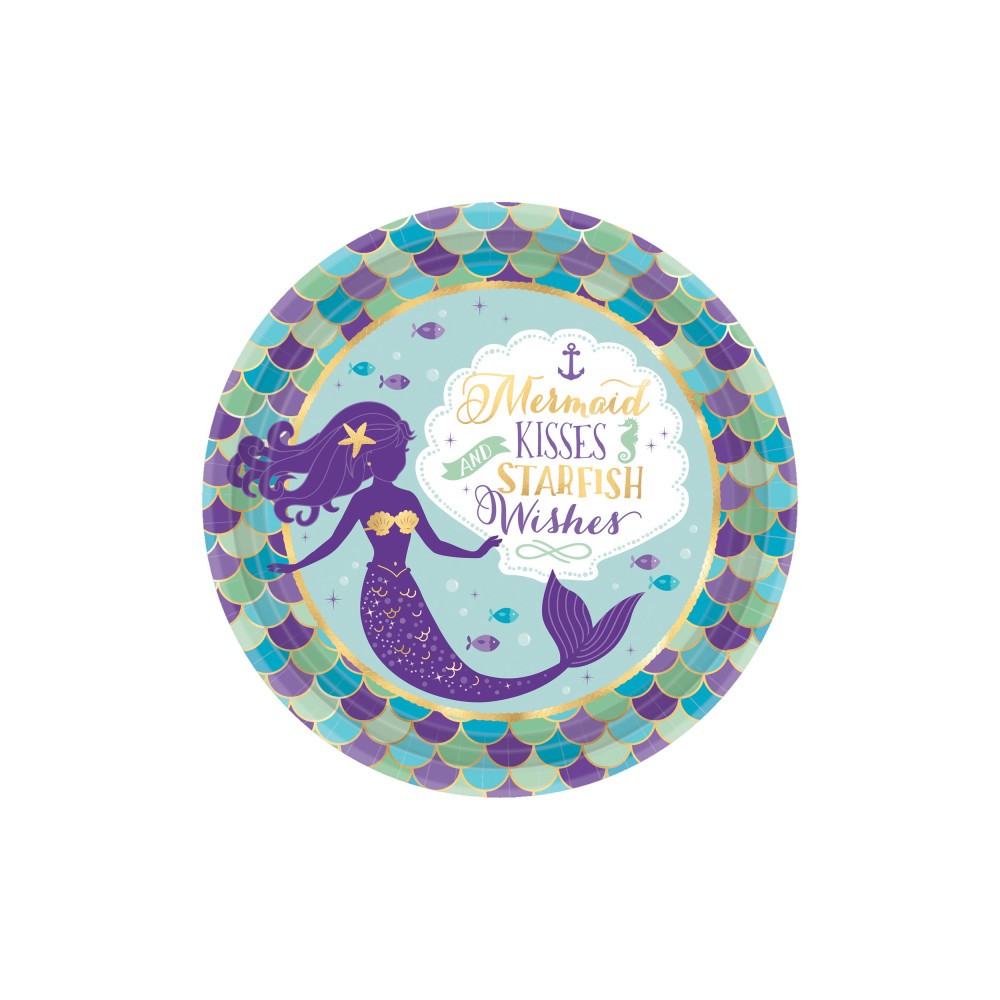 Mermaid Shellebrate paper plate 8 pcs 23 cm