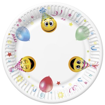 Emoji  Icons&Balloons Smiley paper plate 8 pcs 18 cm