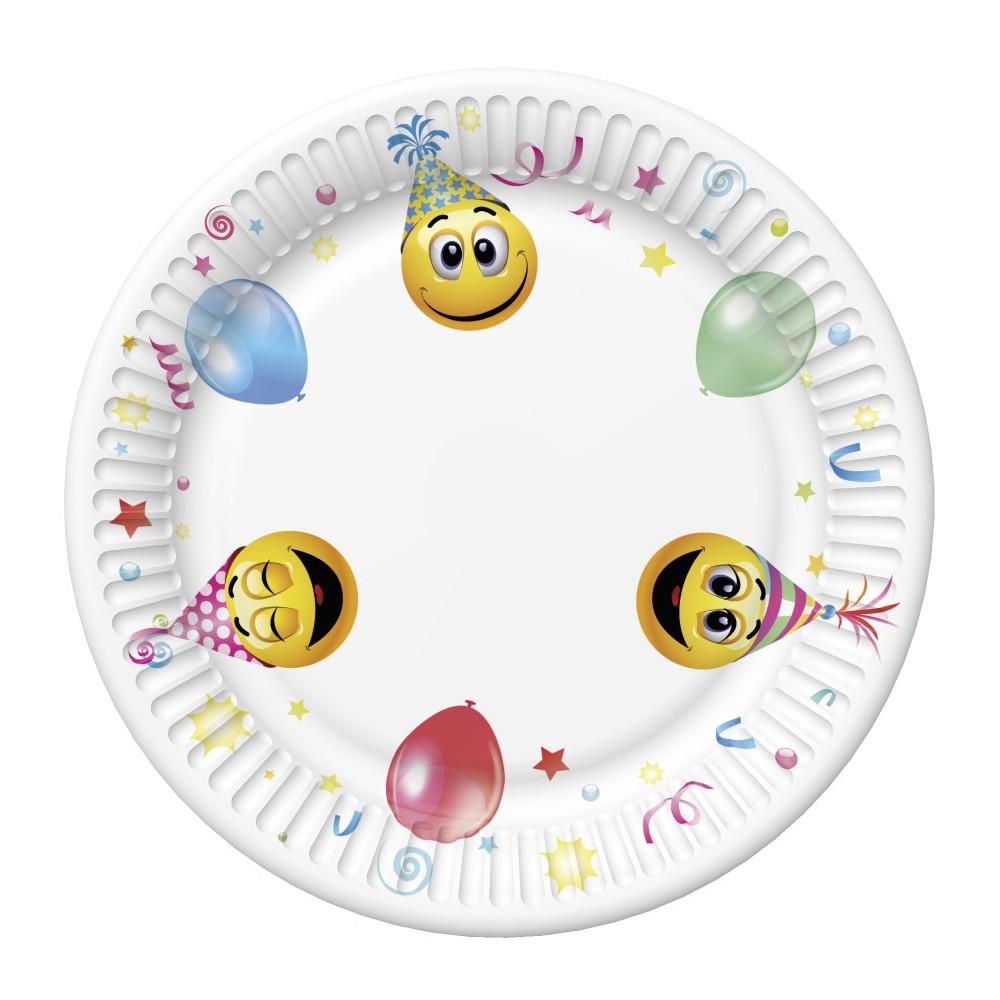 Emoji  Icons&Balloons Smiley paper plate 8 pcs 22.7 cm