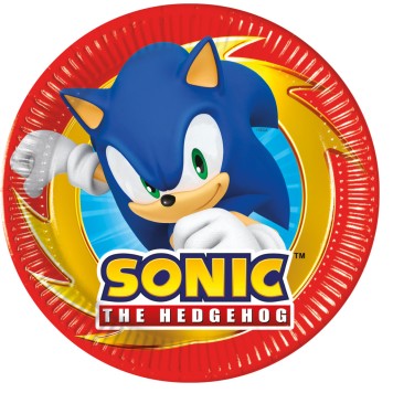 Sonic the Hedgehog Sega Sonic the Hedgehog paper plate, 8 pcs, 20 cm, FSC