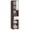Colonne meuble étagère de salle de bain 2 portes 1 tiroirs 140x30X30 cm Marron