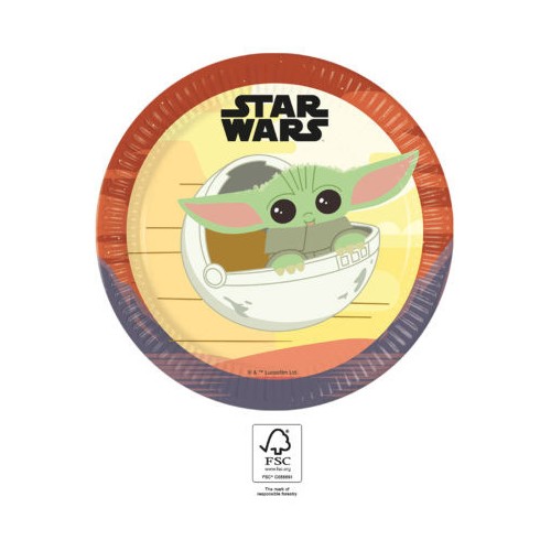Star Wars The Mandalorian paper plate 8 pcs 23 cm FSC