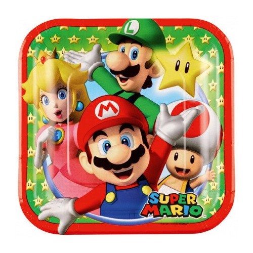 Super Mario Mushroom World paper plate 8 pcs 18 cm